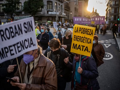 Manifestación contra la pobreza energética, en una imagen de archivo.