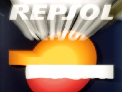 Logotipo de la petrolera espa&ntilde;ola Repsol.