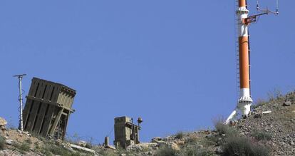 Batería Cúpula de Hierro de Israel en los Altos del Golán, en el límite con Siria.