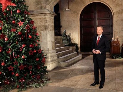 El presidente de la Generalitat, Alberto Fabra, durante su discurso de A&ntilde;o Nuevo.