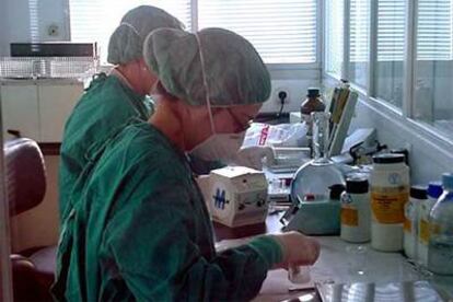 Laboratorio donde se realiza el test de priones de las <i>vacas locas</i>, en Barcelona.
