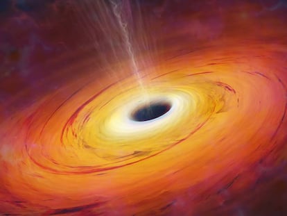 El agujero negro tiene semejante concentraci&oacute;n de masa que ninguna part&iacute;cula es capaz de escapar a su campo gravitatorio.