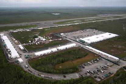 El centro de detención de migrantes Alligator Alcatraz, el 4 de julio de 2025.