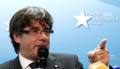 Carles Puigdemont, a Brussel&middot;les.