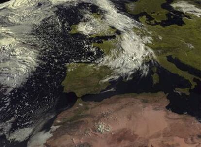 El mapa del Meteosat muestra la borrasca que se acerca