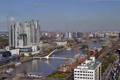 Vista de Puerto Madero, en Buenos Aires.