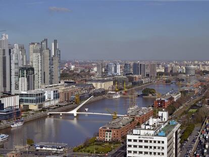 Vista de Puerto Madero, en Buenos Aires.