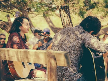 Alondra Bentley, el sábado en su concierto en el Festival Son de Formentera.