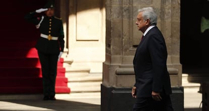López Obrador, en el Palacio Nacional, en Ciudad de México.