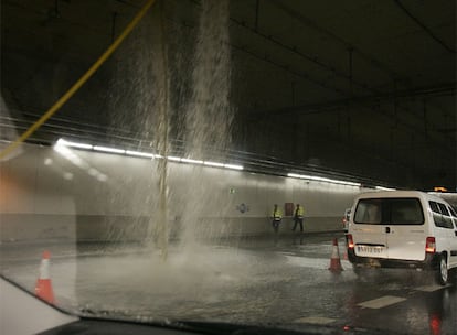 Cascada en el túnel de la M-30