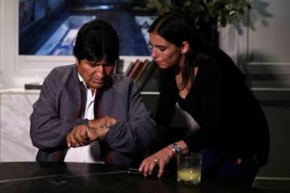 Evo Morales durante una entrevista en México