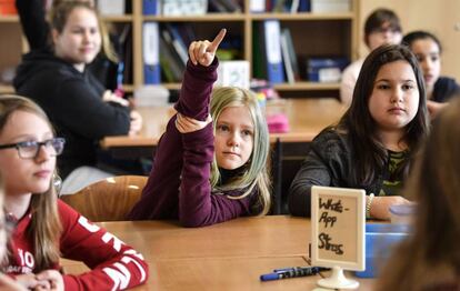 Alumnas de una escuela de Essen, en Alemania. 