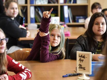 Alumnas de una escuela de Essen, en Alemania. 