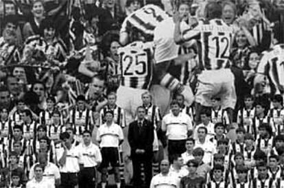 Un momento de la presentacin en Anoeta de la Real Sociedad.