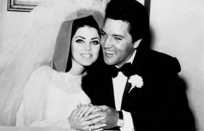 Elvis Presley el día de su boda con Priscilla, el 1 de mayo de 1967.