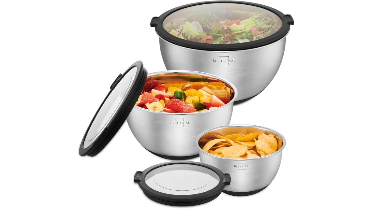 Este set de cuencos de acero inoxidable tienen más de 2.000 reseñas en Amazon.