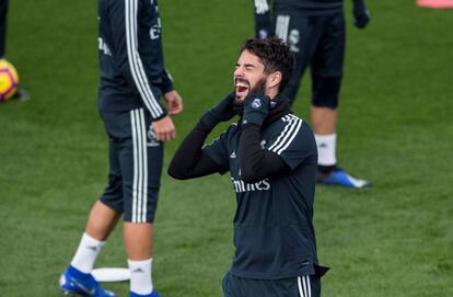 Isco, en el entrenamiento de este viernes.