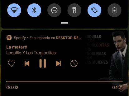 Notificación Spotify Android