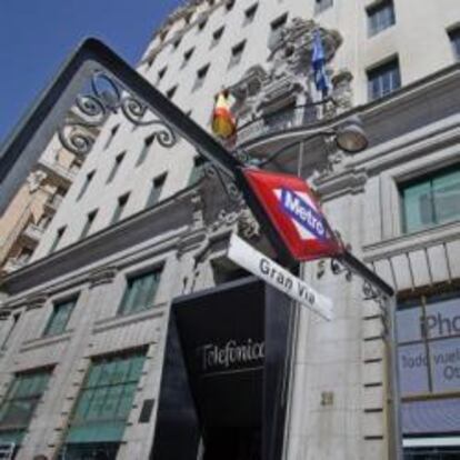 Vista de la sede de Telefónica en la Gran Vía de Madrid