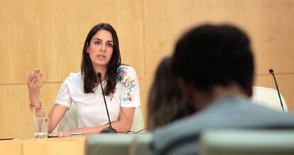 La portavoz Rita Maestre en el Ayuntamiento de Madrid. 