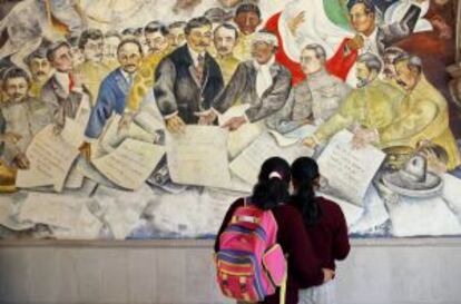 Mural en el palacio gubernamental de Aguascalientes.