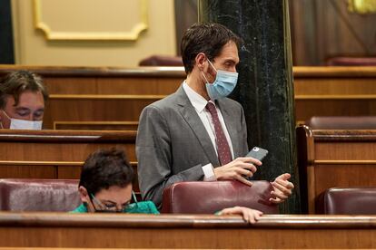 El portavoz de UPN en el Congreso, Sergio Sayas, el martes en el hemiciclo.