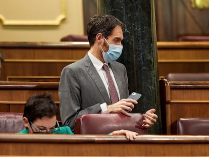 El portavoz de UPN en el Congreso, Sergio Sayas, el martes en el hemiciclo.