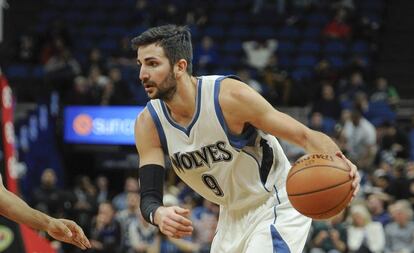 Ricky Rubio, en un partido con los Wolves.