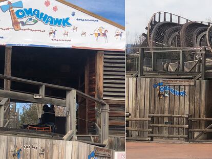 La atracción Tomahawk de Port Aventura cerrada tras el suceso.