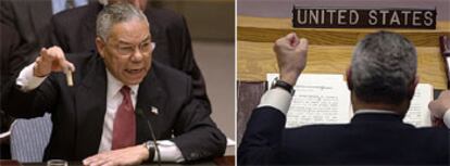 Colin Powell, durante la reunión del Consejo de Seguridad de la ONU del 5 de febrero de 2003.