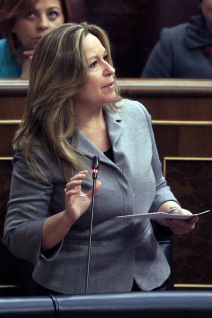 La ministra Trinidad Jiménez, ayer en el Congreso.