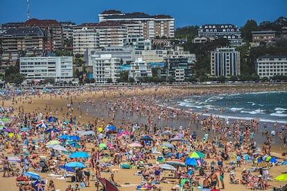 Playa de El Sardinero en Santander, el pasado 10 de agosto. 