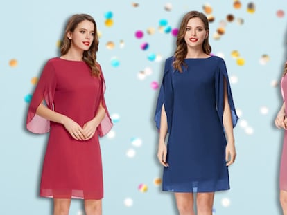 Granate, azul marino o rosa son algunos de los colores en los que puede encontrarse este vestido vaporoso.