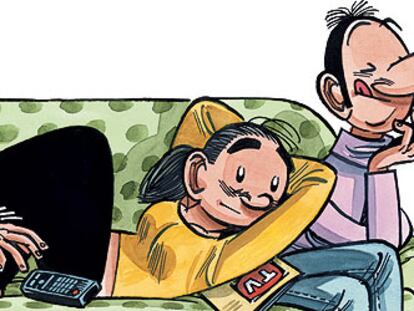Emilia y Mauricio, <i>La parejita</i> original, obra del dibujante Manel Fontdevila.