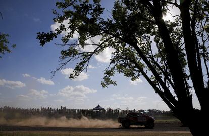 Poulter Leeroy en la etapa prólogo del Dakar entre Buenos Aires y Rosario.  