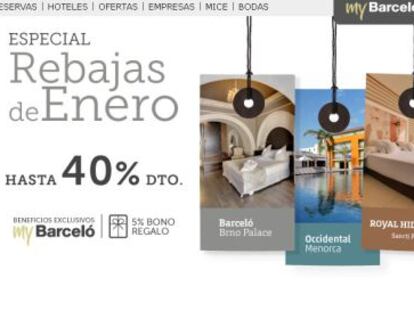 Página web de Barceló Hoteles.