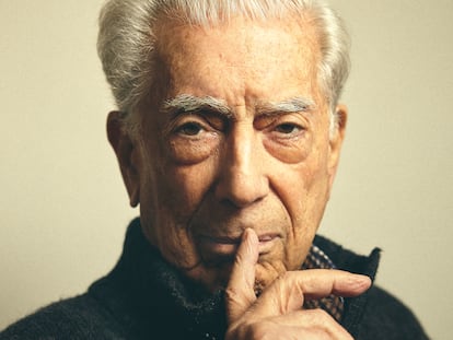 Mario Vargas Llosa, retratado el 24 de enero en su casa de Madrid.