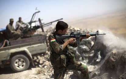 Un peshmerga kurdo, en septiembre cerca de Mosul.
