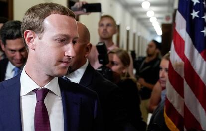 Mark Zuckerberg durante una reciente visita al Senado en Washington el pasado mes de septiembre.