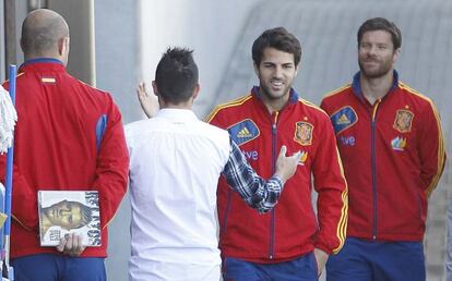 Reina, Villa, Cesc y Xabi Alonso, en Las Rozas.