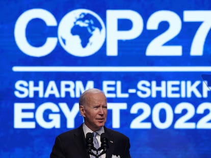 Joseph Biden habla en la conferencia del clima COP27, celebrada el pasado noviembre in Sharm El Sheikh, Egipto.