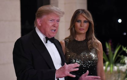 Donald Trump en Mar-a-Lago con su esposa Melania