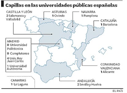 Madrid alberga más del doble de oratorios que en los campus del resto del país.