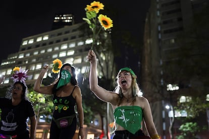 manifestación a favor del aborto seguro en Brasil