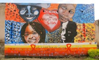 Un mural contra el estigma del VIH.