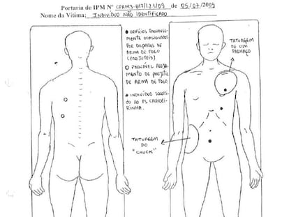 O laudo necroscópico de Edson Barros.