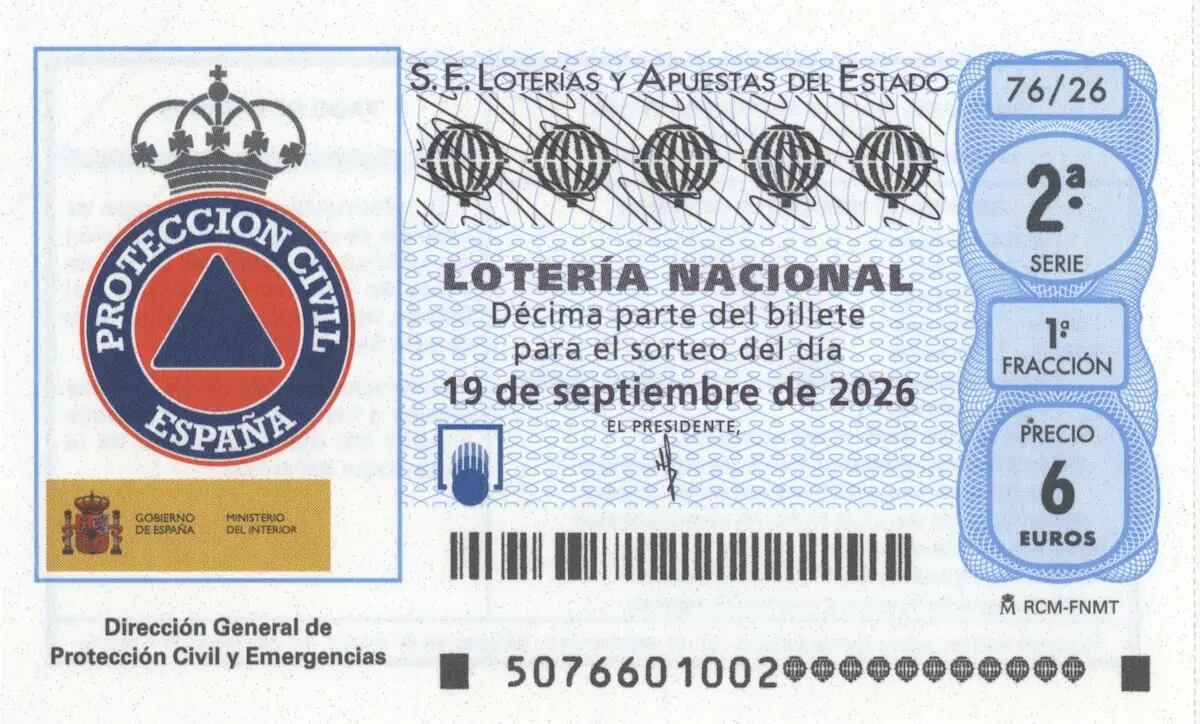 Décimo oficial de Lotería Nacional del sábado 19 de septiembre de 2026