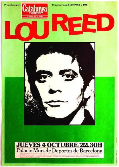 Lou Reed fue otro de los mitos del rock con los que trabajó Gay Mercader. Como en el concierto que celebró el 4 de octubre de 1979 en el Palau d'Esports de Barcelona.