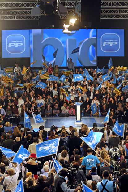 Mariano Rajoy, anoche en L&#39;Hospitalet.