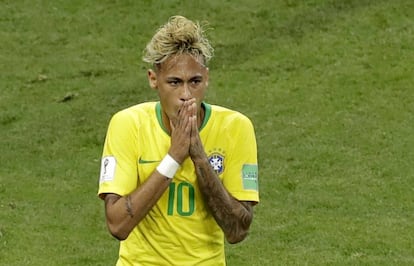 Neymar durante el partido contra Suiza.